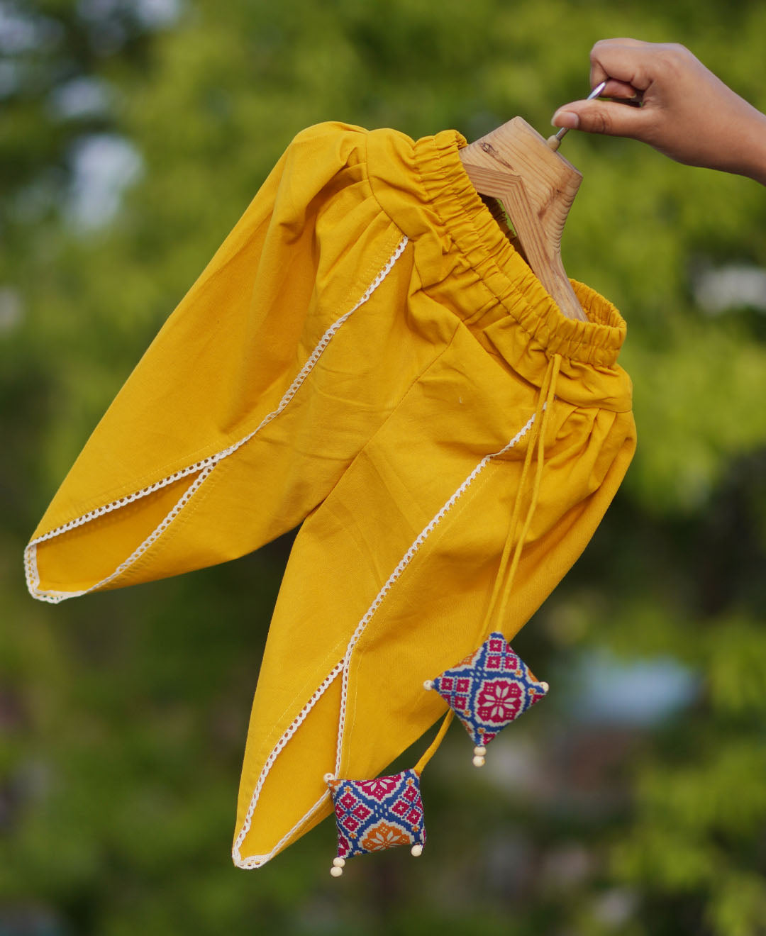 Vibrant Patola Charm: Kurta & Dhoti Set (Set of 2)