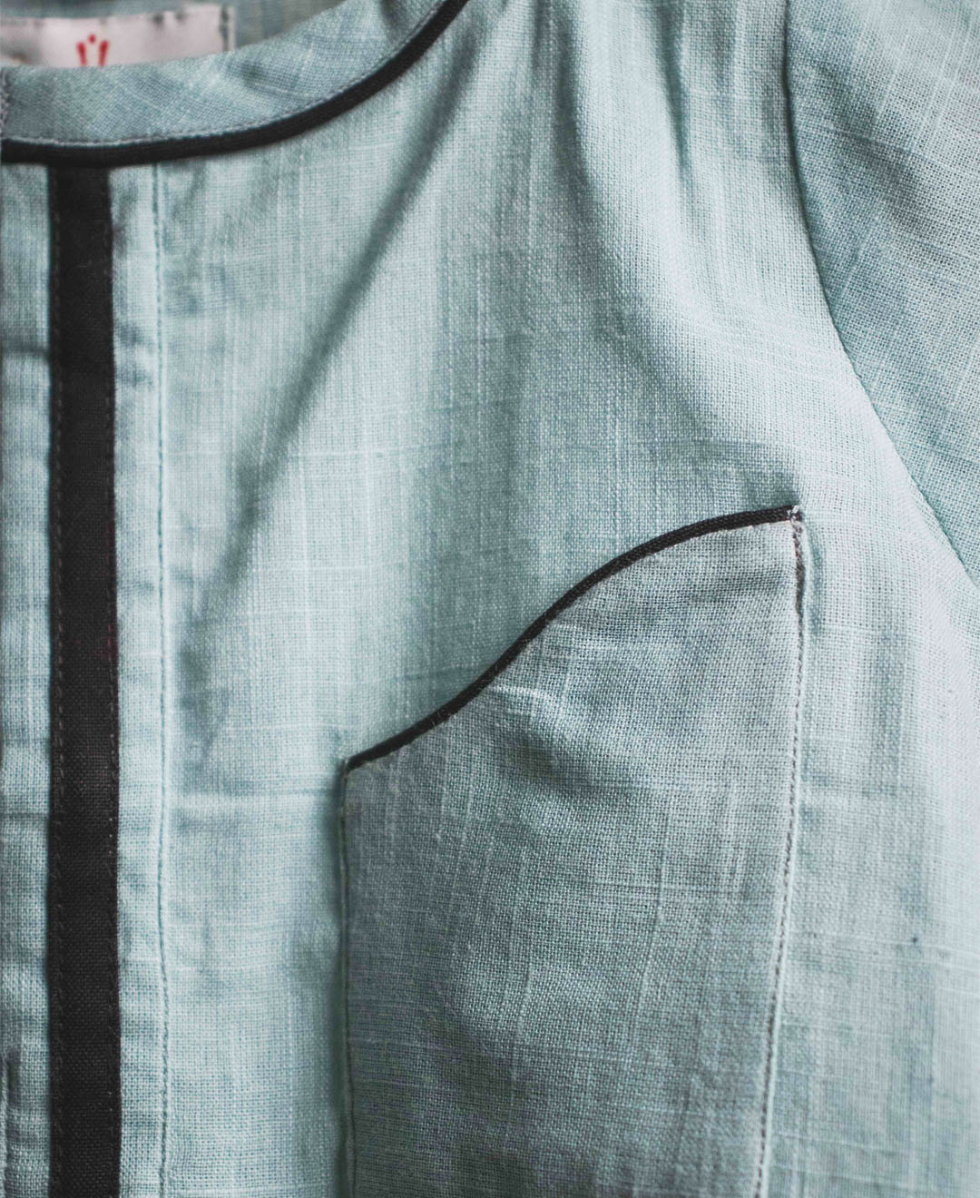 Aqua Blue Linen Shirt