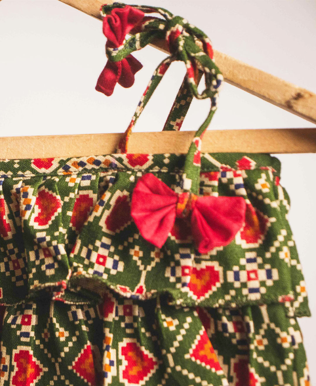 Indian Blossom Romper- Green