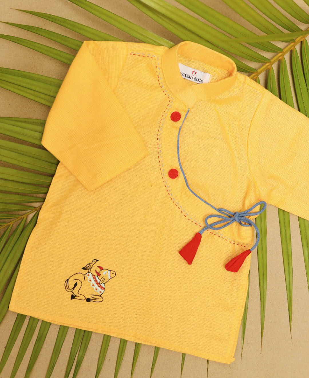 Handpainted Kurta and Handloom Pants Ensemble (Set of 2)