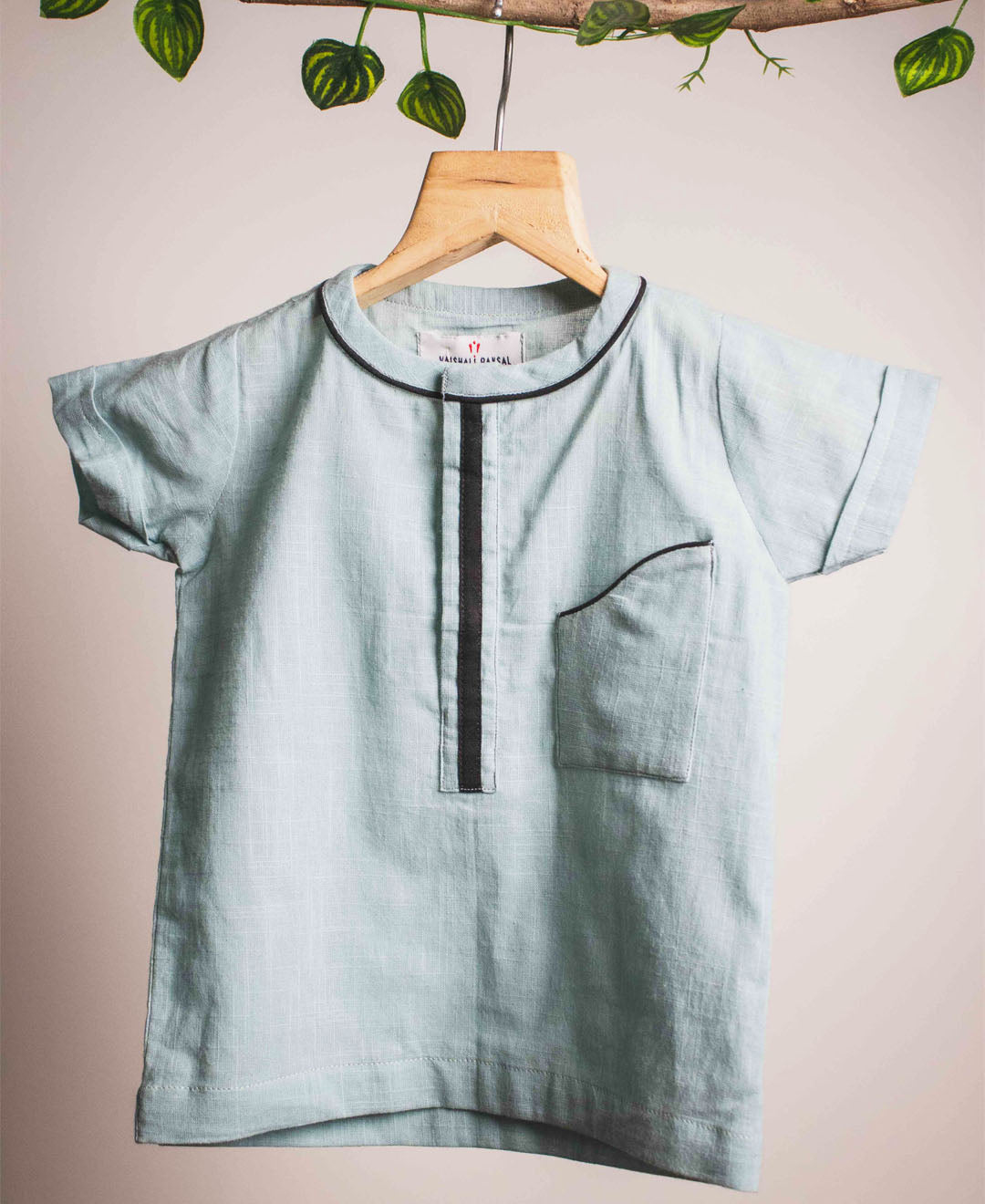 Aqua Blue Linen Shirt