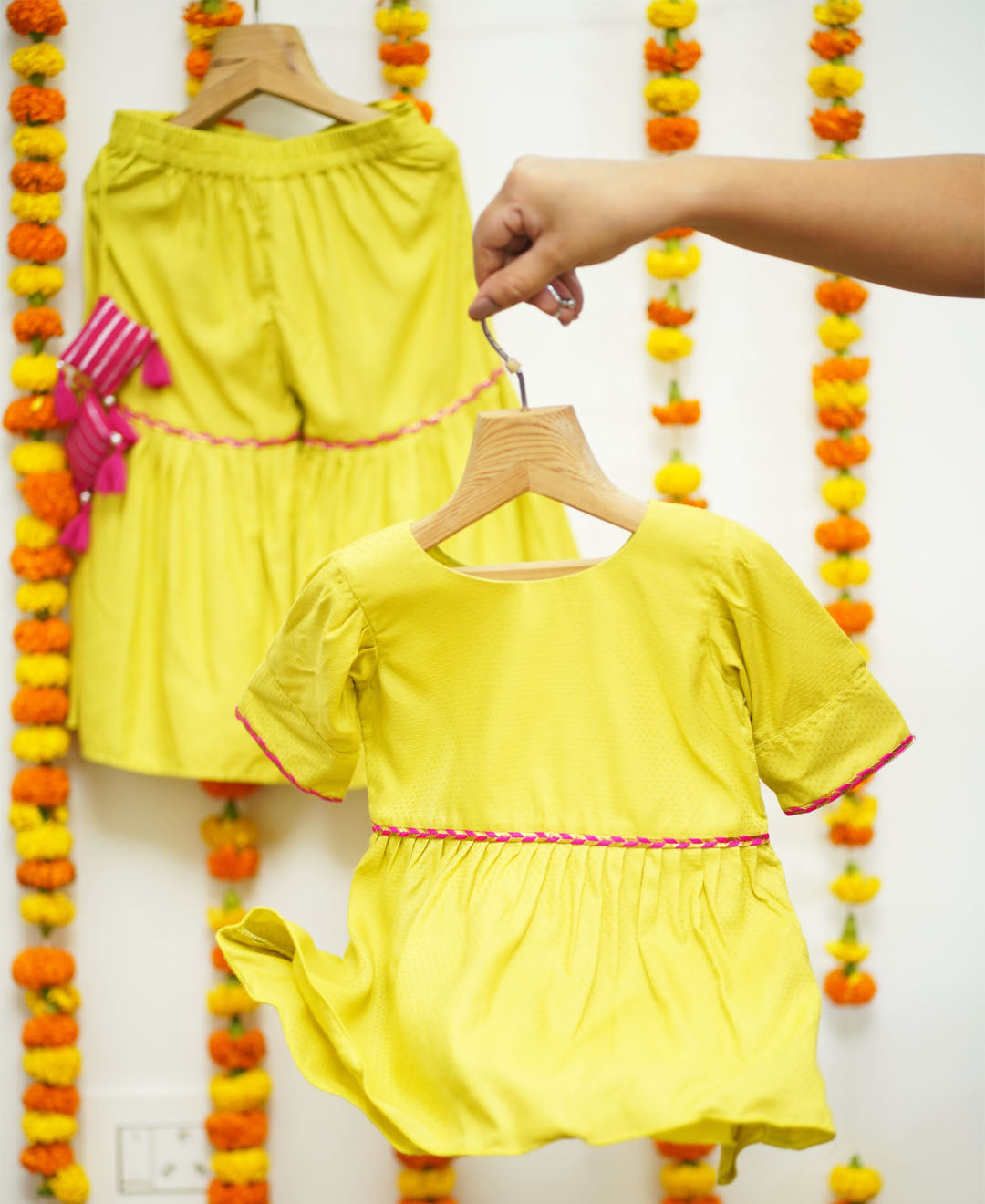 Zari Textured Sharara Set (Set of 2)
