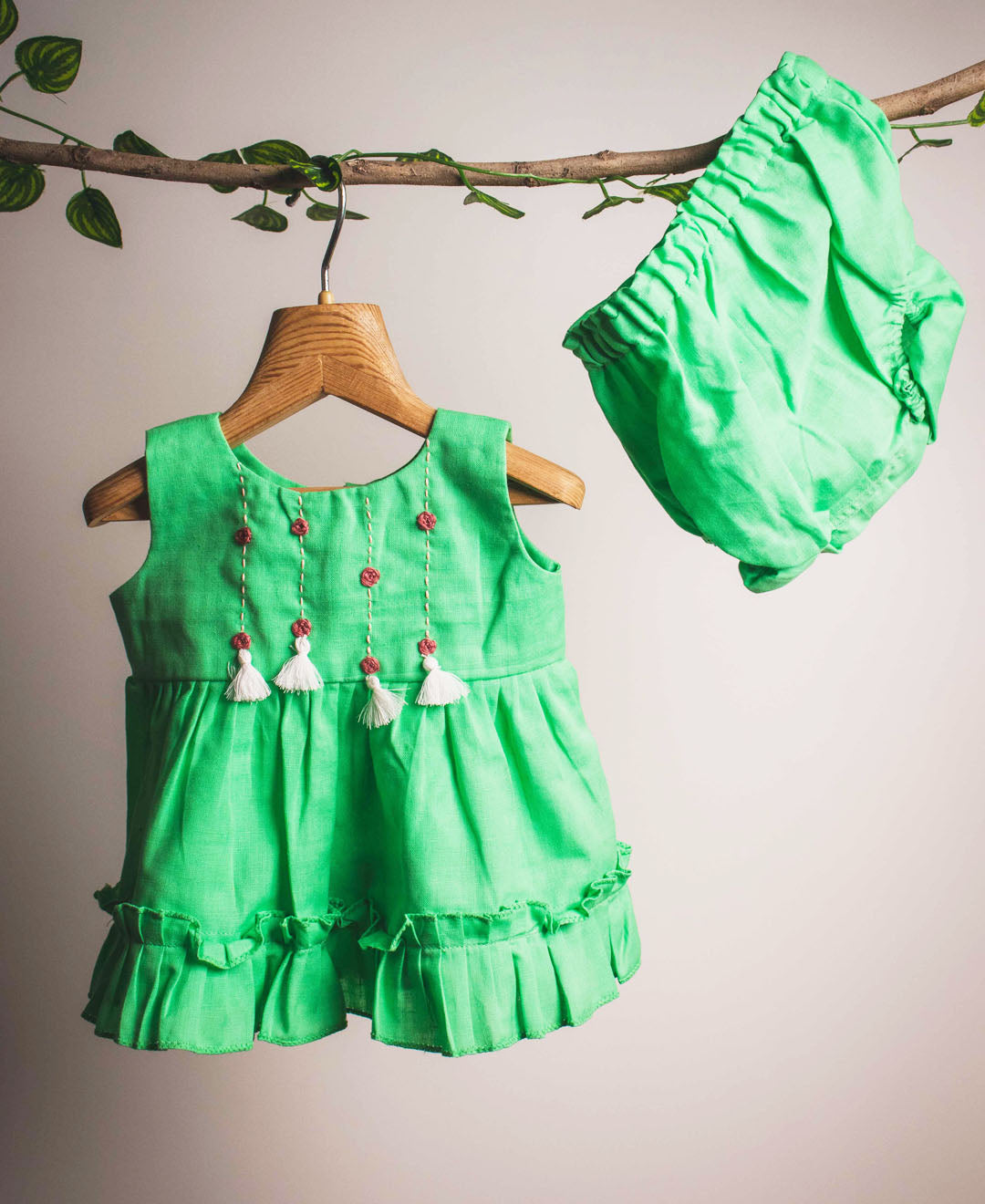 Bloom Of Elegance Embroidery Frock  (Set of 2)