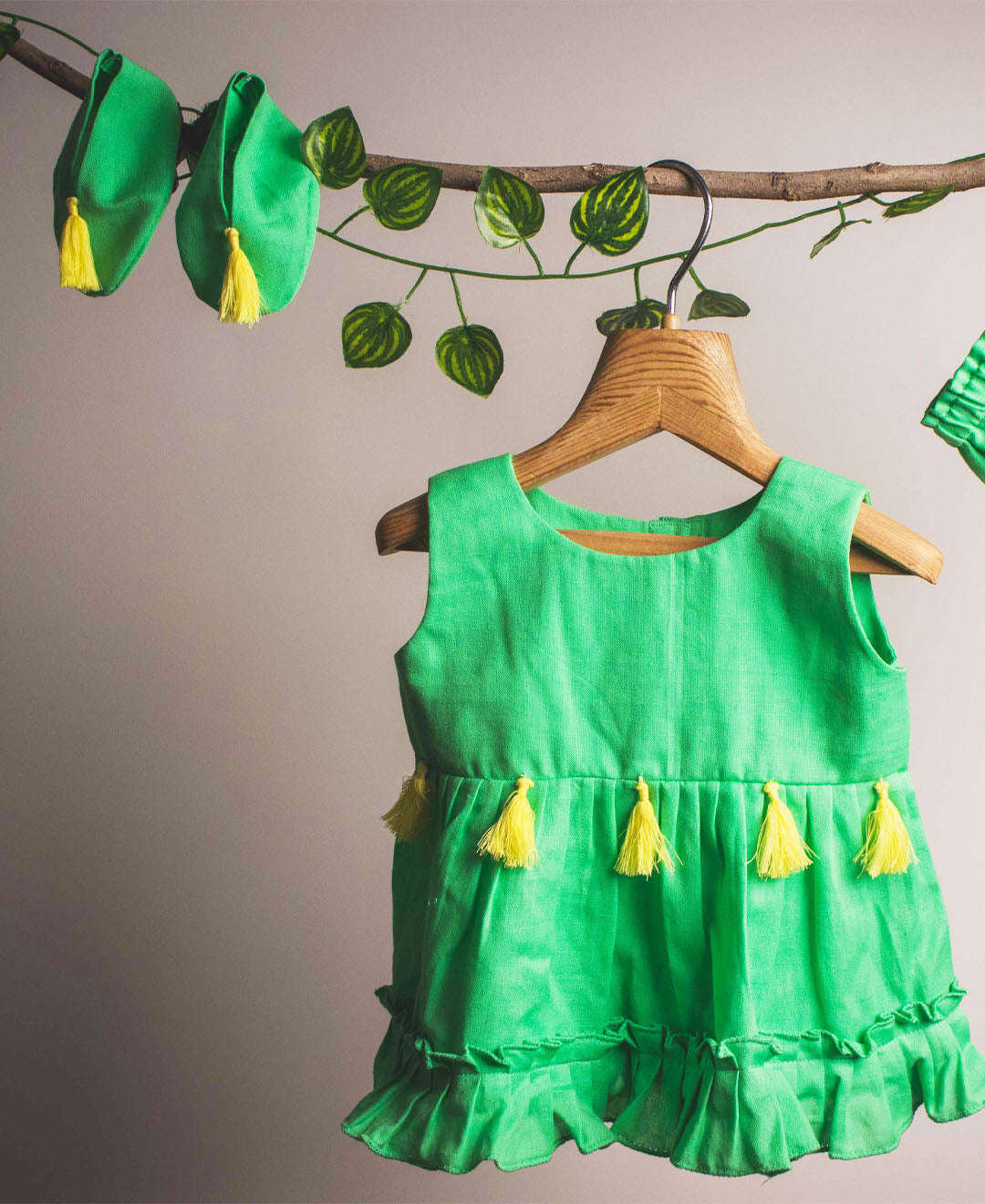 Cotton Cloud Tassel Dreams Frock (Set of 3)