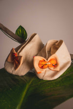 Bow-Tie Styled Orange Handmade Shoes