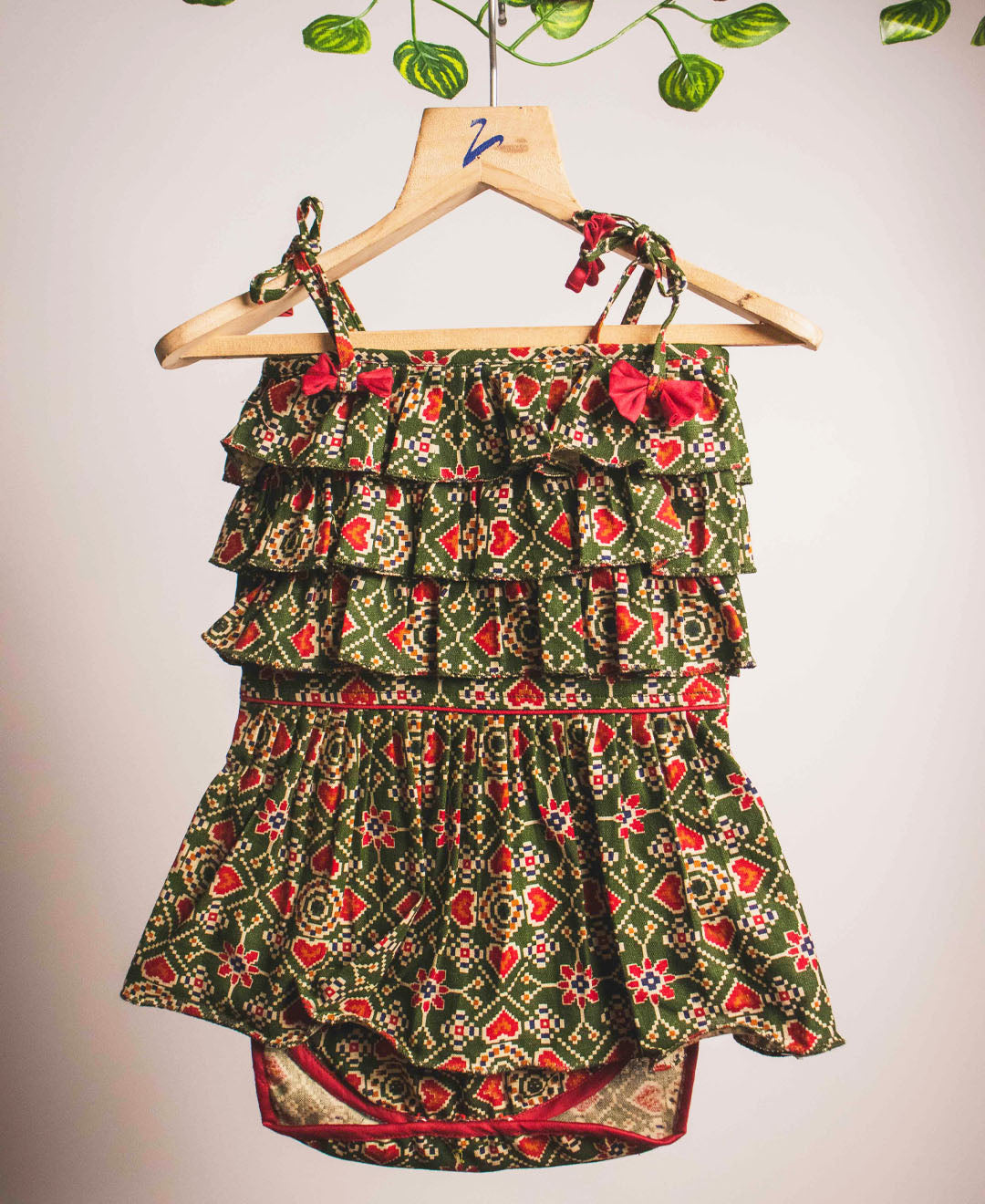 Indian Blossom Romper- Green