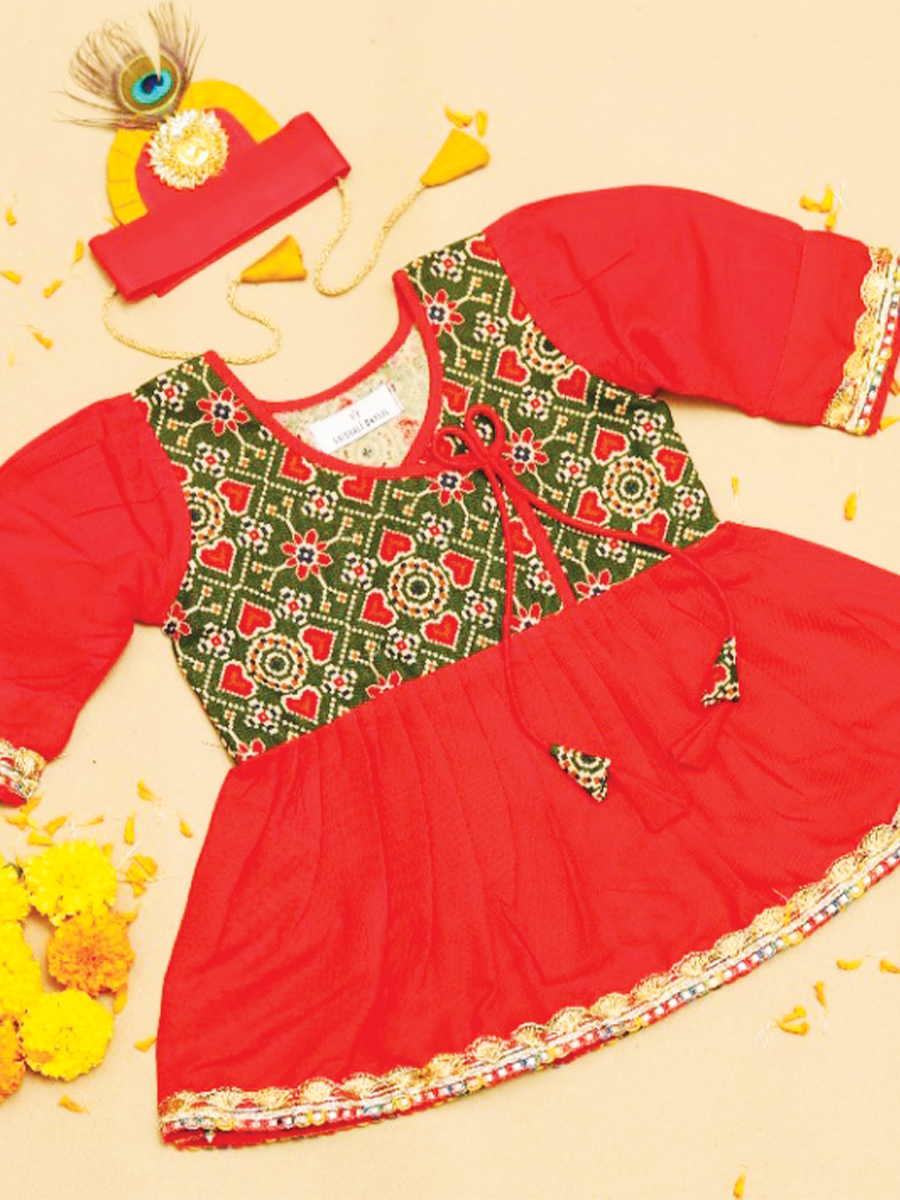 Patola Anarkali Frock with Matha Patti (Set of 2)