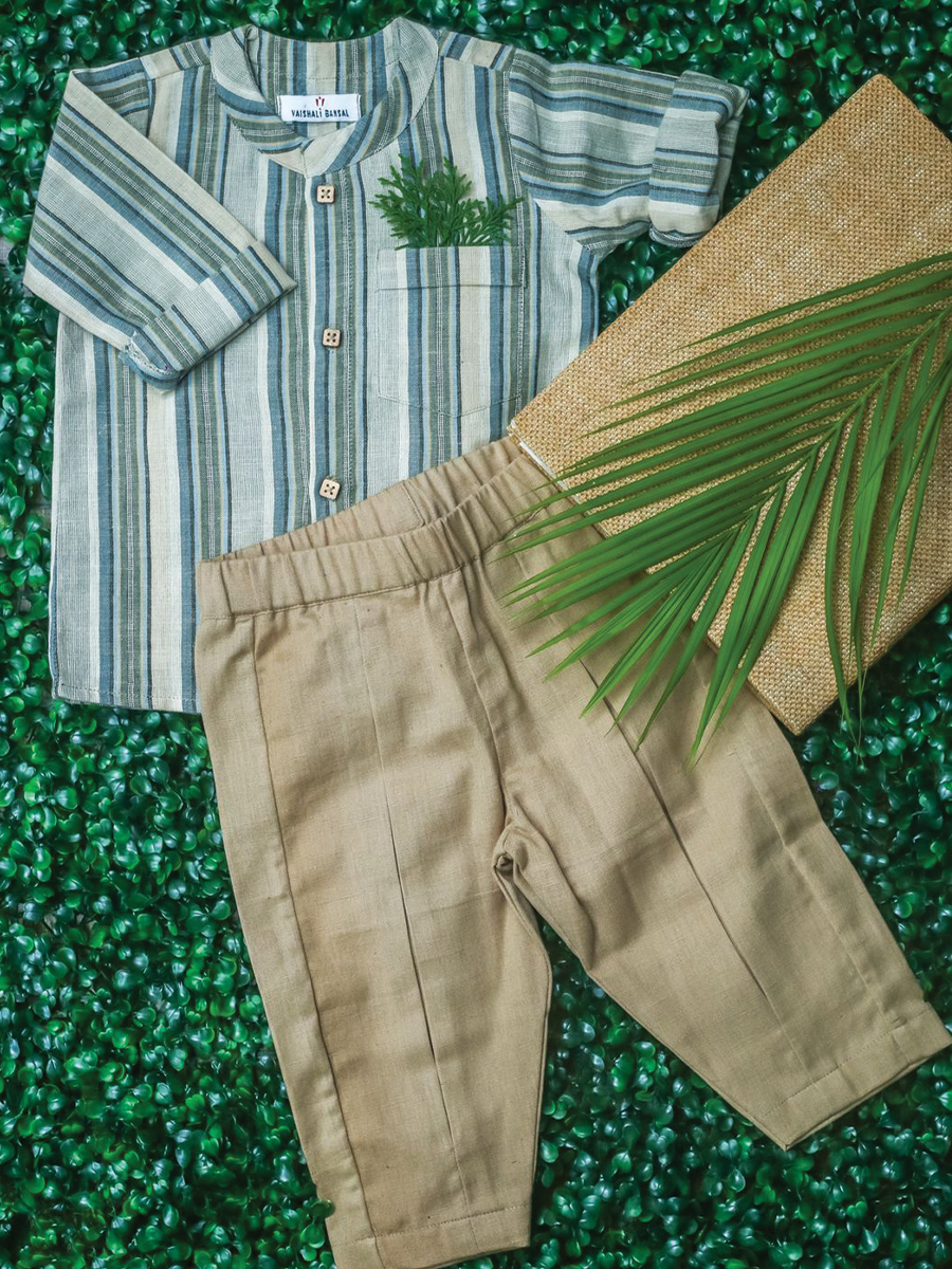 Striped Shirt + Pant set (Set of 2)